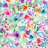 Katoen - Multi Flowers - Wit