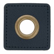 Nestels op blauw skai-leer - 8mm - Brons