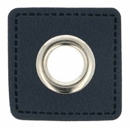 Nestels op blauw skai-leer - 8mm - Zilver