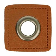 Nestels op bruin skai-leer - 8mm - Oudzilver