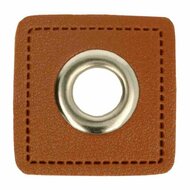 Nestels op bruin skai-leer - 8mm - Zilver