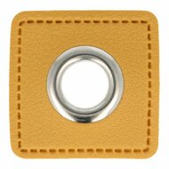 Nestels op oker skai-leer - 8mm - Zilver