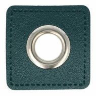 Nestels op petrol blauw skai-leer - 8mm - Zilver