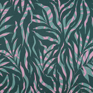 Katoen Satijn - Leaves - Groen