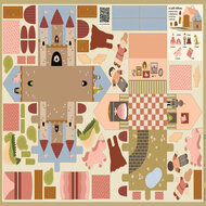 Katoen - Paneel Castle Dollhouse - Multicolor