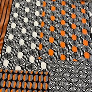 Viscose - Vormen - Oranje-Zwart-Ecru