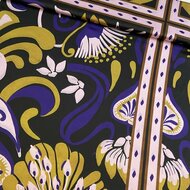 Satijn - Flower Panel - Zwart