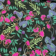 Viscose Twill - Bloemen - Donkergroen