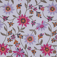 Katoen Voile - Flowers - Lavendel