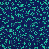 Poplin - Geometrics - Blauw