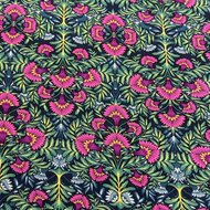 Viscose - Flowers - Navy