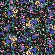 Viscose - Bloemen - Zwart