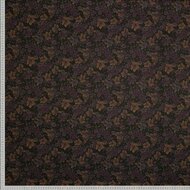 Gabardine Stretch - Digital Flowers - Zwart