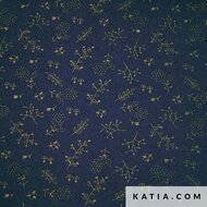 Flanel - Golden leaves - Navy