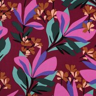 Viscose Stretch - Spring Garden - Pruim