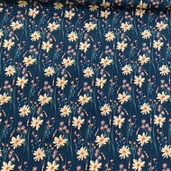 Viscose - Bloemen - Navy
