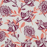 Viscose Linnen - Flowers - Wit