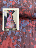 Katoen Polyester - 3D Stripes and Spots - Dieprood