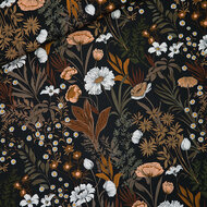 French Terry - Evening Meadow - Zwart