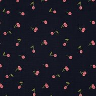 Tetra - Embroidery Cherries - Navy