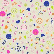 Jersey - Neon Doodles - Ecru
