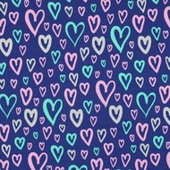 Jersey - Glitter Hearts - Kobalt