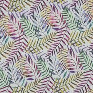 Viscose - Dobby Colourful Leaves - Wit