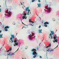 Viscose - Waterpaint Flowers - Lichtroze