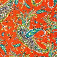 Bubble Satijn - Paisley - Rood