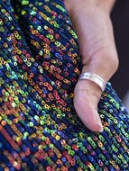 Polyester - Shiny Sequins Illusion - Zwart