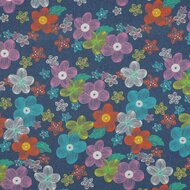 Jeans - Flowers - Blauw