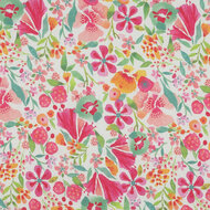 Katoen Voile - Flowers - Roze