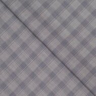 Stretch Katoen - Check - grijs - blauw