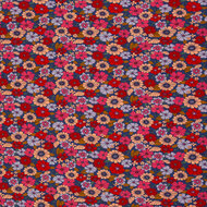Jersey - Flowers - Donkerblauw