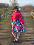 Viscose Stretch - Flowers - Aqua