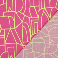 Katoen Voile - Town - Fuchsia