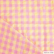 Seersucker - Vichy - Geel-Roze