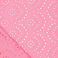 Katoen - Uni Embroidery - Roze