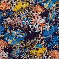 Satijn Viscose - Wild Flowers - Avondblauw (SYAS)