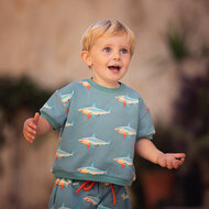 French Terry - Sharks - Stoffig Turquoise (SYAS)