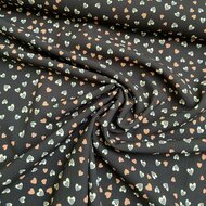 Crepe - Hearts - Zwart