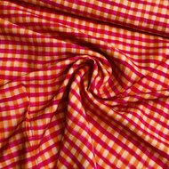 Viscose - Check - Roze-Oranje
