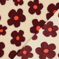Teddy - Flowers - Beige-Wijnrood