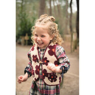 Teddy - Flowers - Beige-Wijnrood