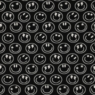 Jersey - Happy Faces - Zwart