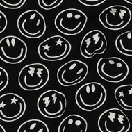 Jersey - Happy Faces - Zwart