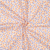 Poplin - Flowers - Perzik