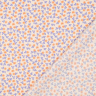 Poplin - Flowers - Perzik
