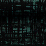 French Terry - Wild Doodles - Zwart-Petrol