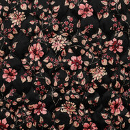 Velvet - Quilted Flowers - Zwart